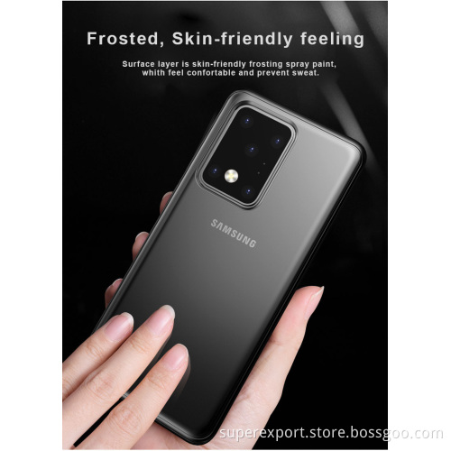Hot selling TPU frame with Semi-transparent PC Cover mobile phone cases for Samsung S20 Ultra 6.9"